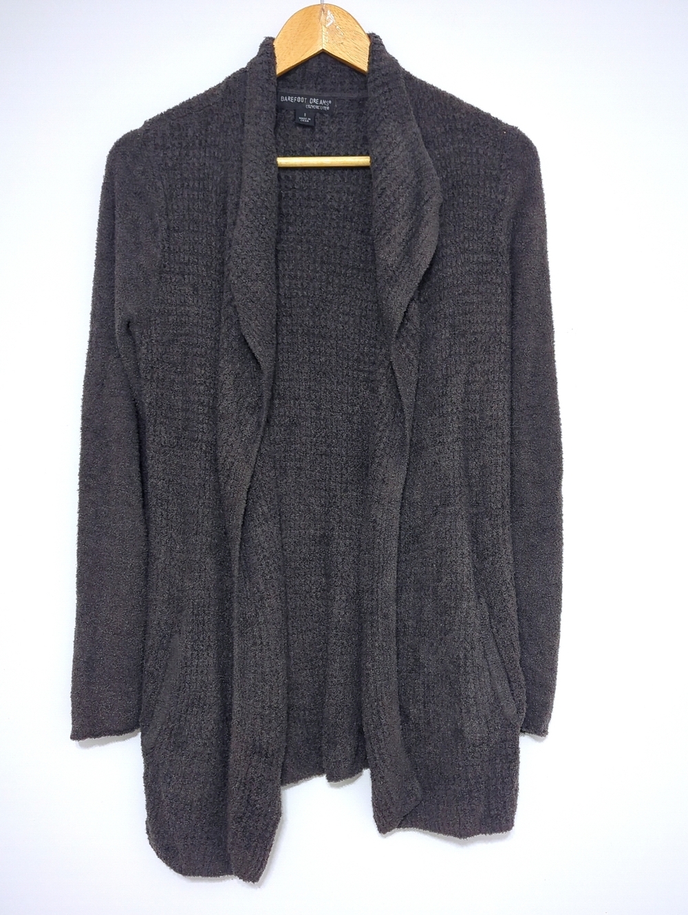 Barefoot Dreams CozyChic Lite Cardigan Gray Open Front Shawl Size S - Picture 2 of 11